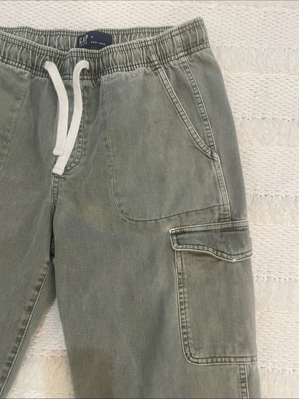 Gap denim easy jean 100% cotton pockets green casual pants jeans women’s size M - Picture 3 of 11